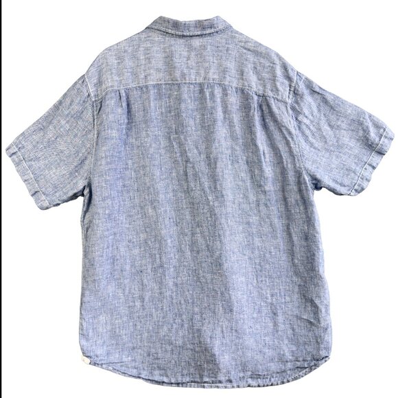 Tommy Bahama 100% Linen Short-Sleeve Camp Shirt – Light Blue Large, Resort Style - Picture 2 of 14
